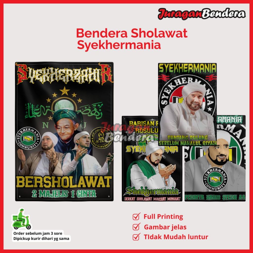 Cetak Giant Flag Syekhermania / Bendera Sholawat / Bendera Habib