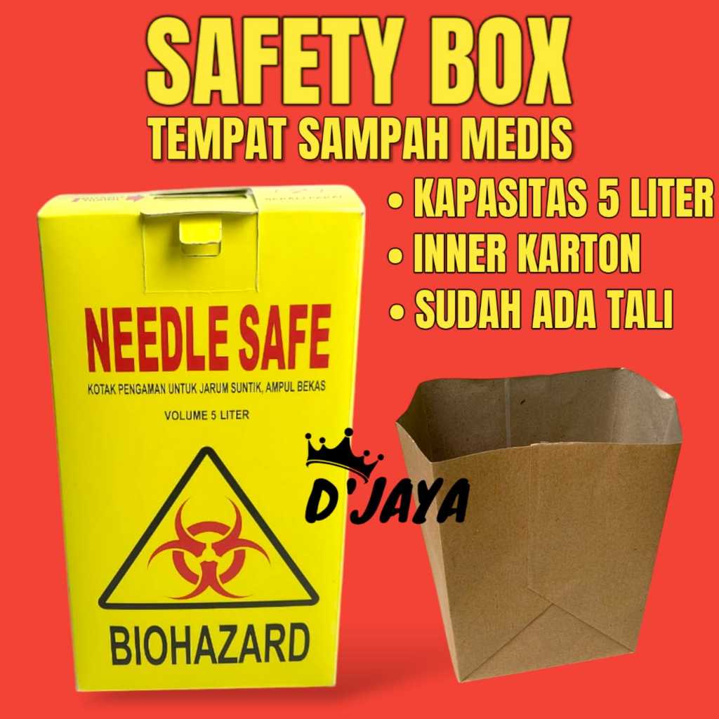 safety box 5 liter tempat limbah medis tajam kardus safety box medis wadah sampah alat medis safety 
