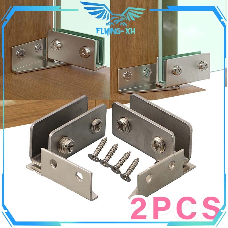 Engsel Kaca Jepit 2pcs Pivot Pintu Kaca Cabinet Stainless Steel Ensel Pintu Kaca Engsel Jepit Kaca 5