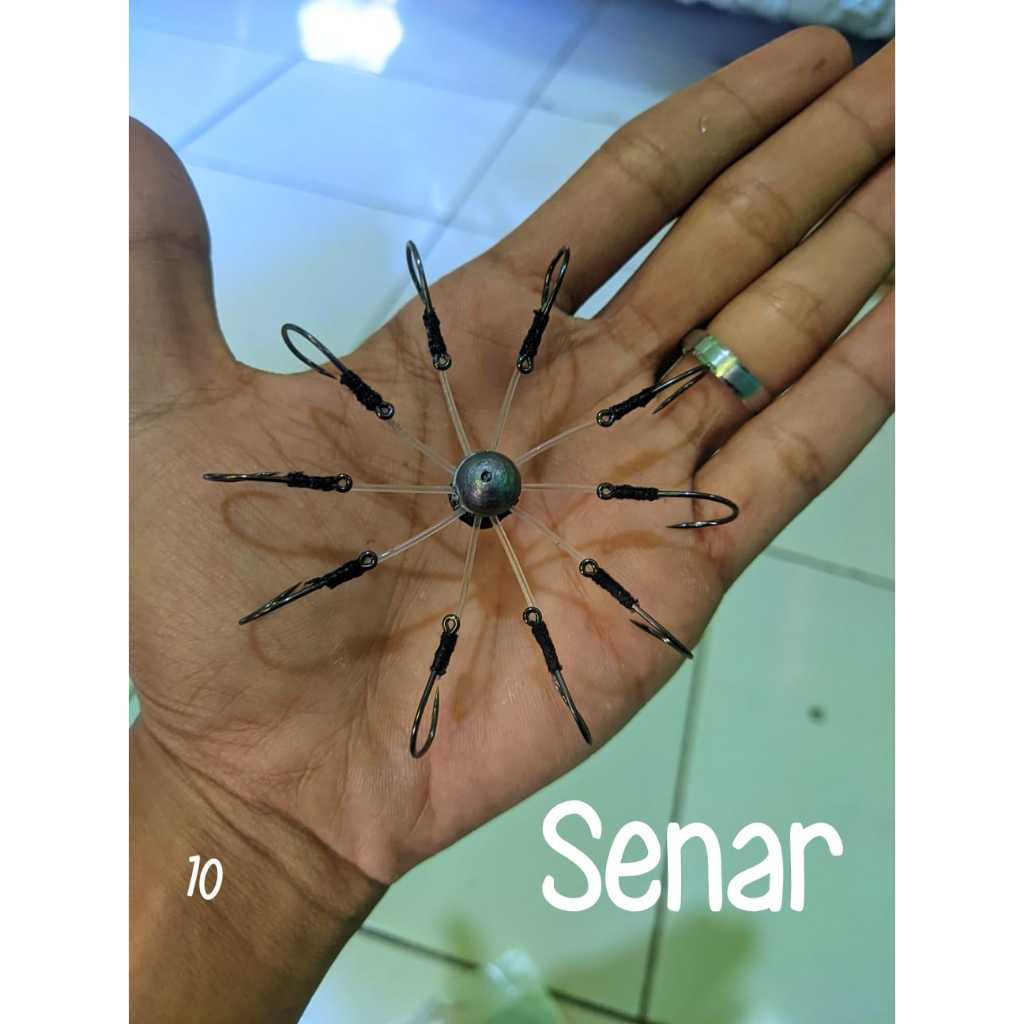Kail Pancing Garong 10 Mata kail Bahan Senar Anti Karat
