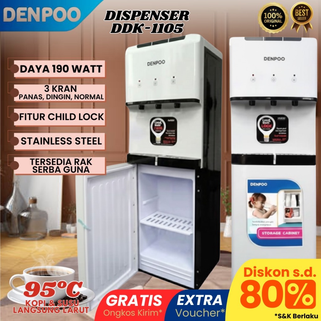 Denpoo Dispenser Galon Atas Panas Dingin & Normal DDK 1105