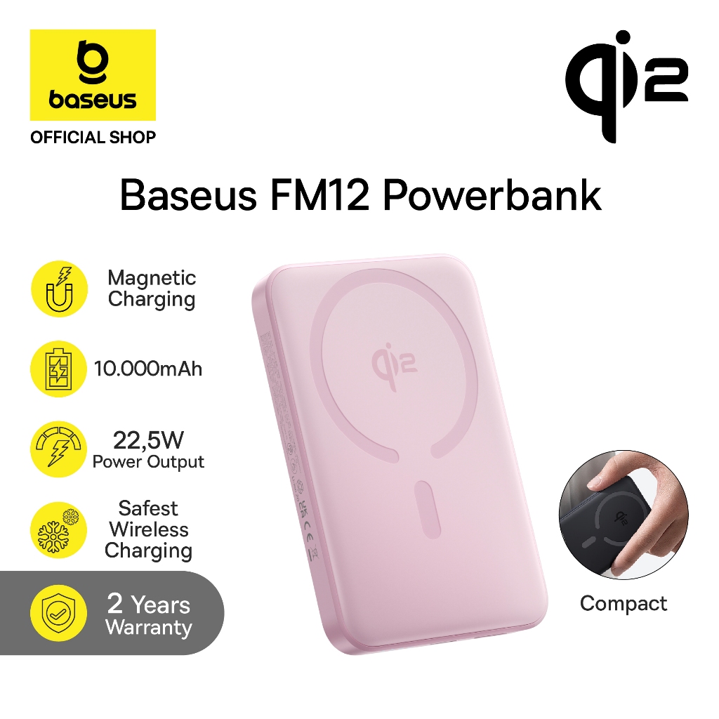 Baseus Power Bank Enerfill FM12 Qi2 10000mAh 22.5W Magnetic Mini Wireless Fast Charging Powerbank | 