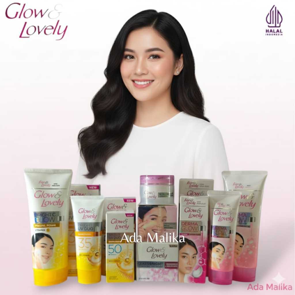 PAKET GLOW & LOVELY Series Perawatan Wajah Glowing seketika Mencerahkan dan Menutrisi Kulit wajah