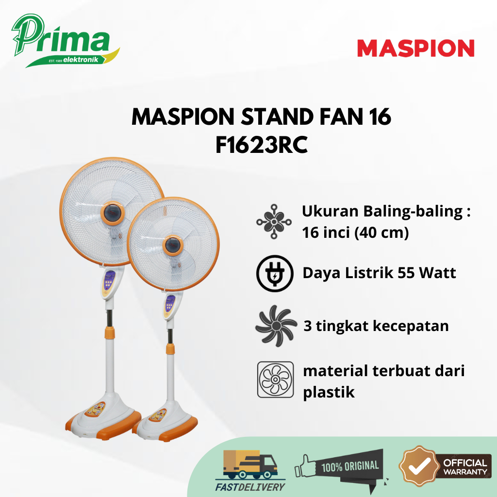 MASPION STAND FAN 16 F1623RC GARANSI NEW
