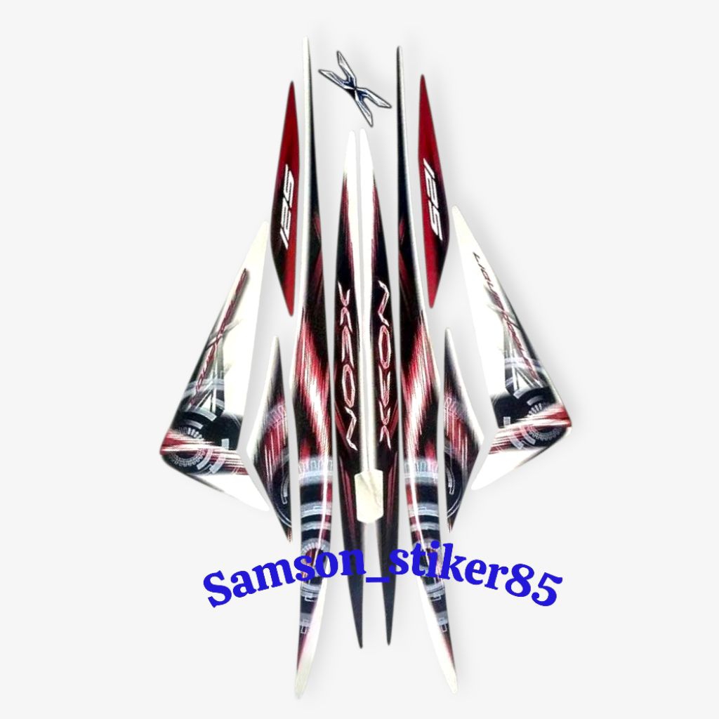 Striping Stiker Bodi Polet Motor Yamaha Xeon 125 Karbu 2011 2012 Putih Full Body Lis Standar