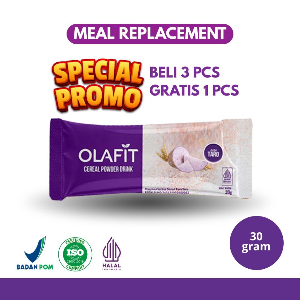 [MEAL REPLACEMENT] OLAFIT Sereal Diet Multigrain Cereal Powder Drink Penunda Lapar Rasa Taro 1 Pcs
