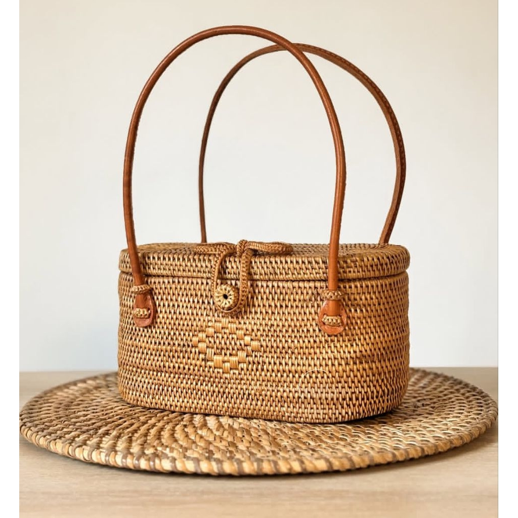 tas rotan jinjing tas pantai wanita tas fashion tas anyaman rotan bali summer bag etnik bag oleh ole