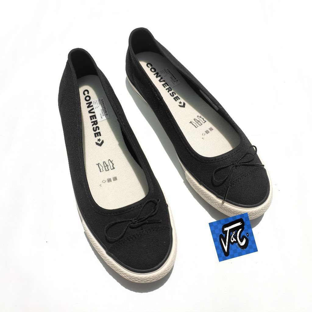 Converse Chuck Taylor All Star Dainty Ballerina Ballet Flat Clean Canvas Ox Black