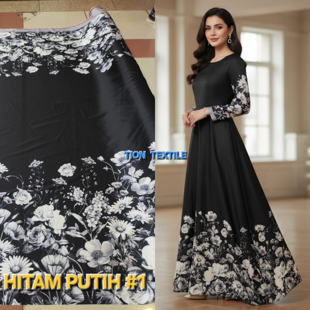 Kain armani silk printing digital / Kain armani silk motif flora