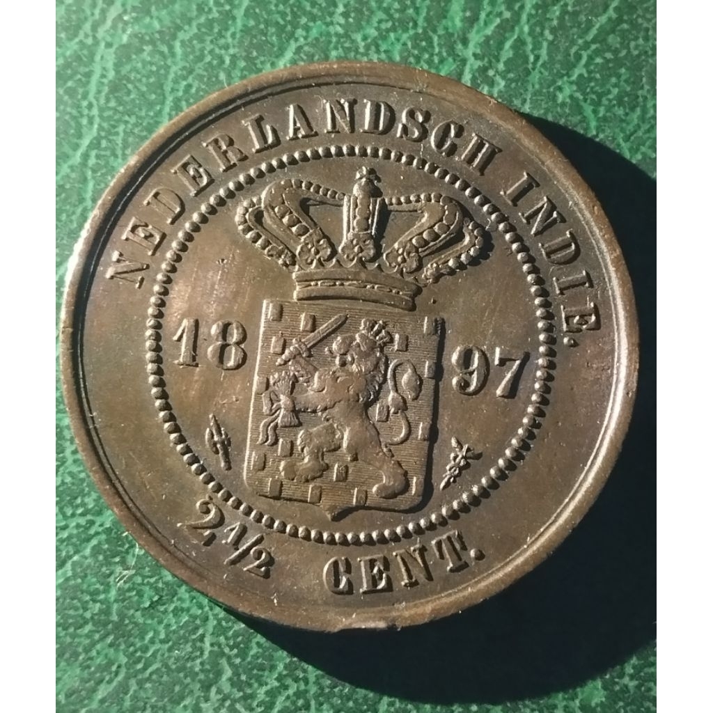 2,5 cent Nederland indie thn 1897 detail bagus ASLI