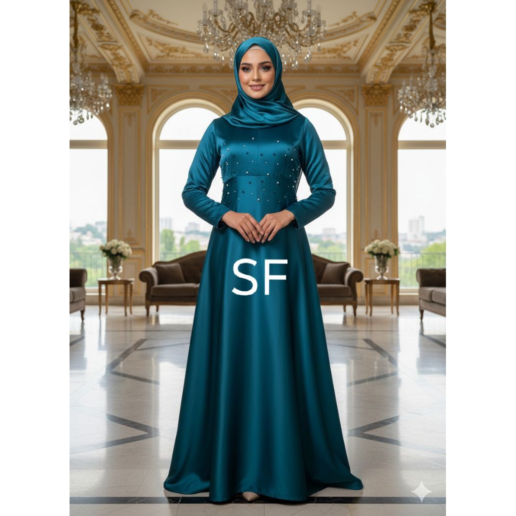 GAMIS MEWAH TABUR BUSUI SF BLUE EMERALD