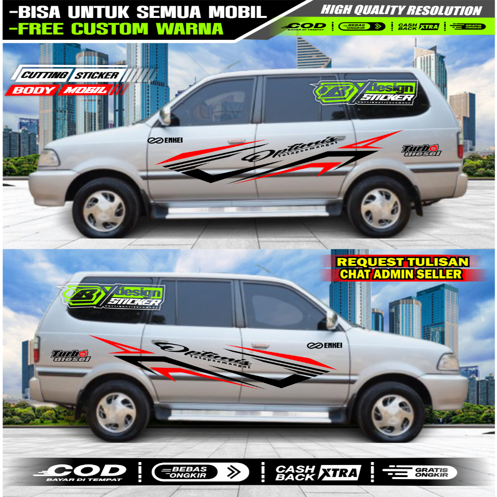 (COD)Stiker Mobil Kijang Super Stiker Body  Stiker Kijang Super Lis body Kijang Super long Terbaru C