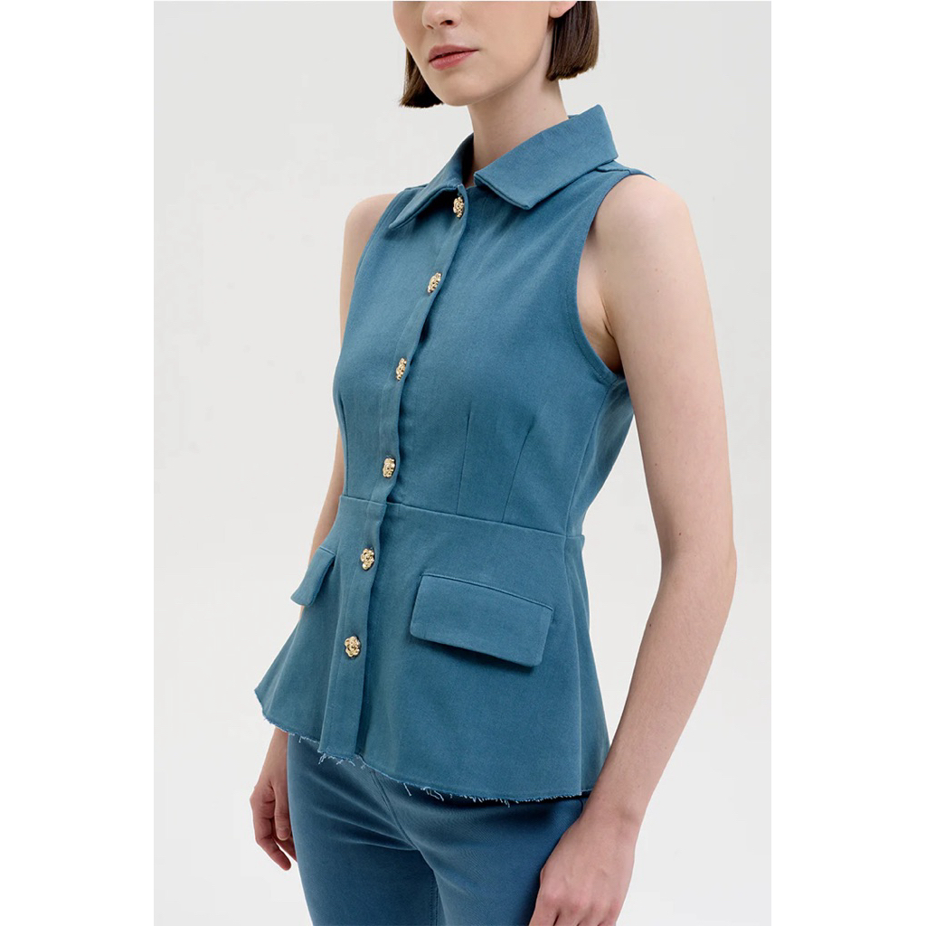 Preloved DUMA Danica Top Denim Blue