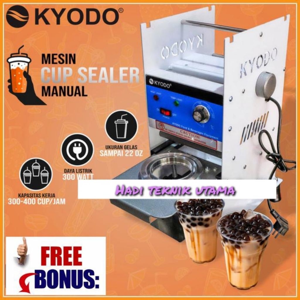 Kyodo Mesin Cup Sealer Mesin Press Gelas Manual Kyodo 300 WATT