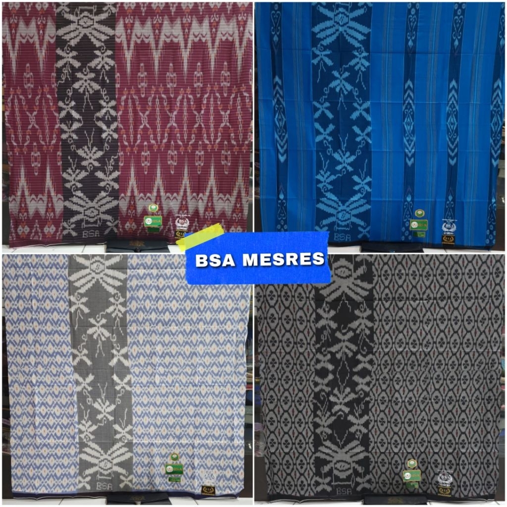 Sarung BSA Mesres 100 Kawung Jahit Tengah Motif BHS KWG Royal