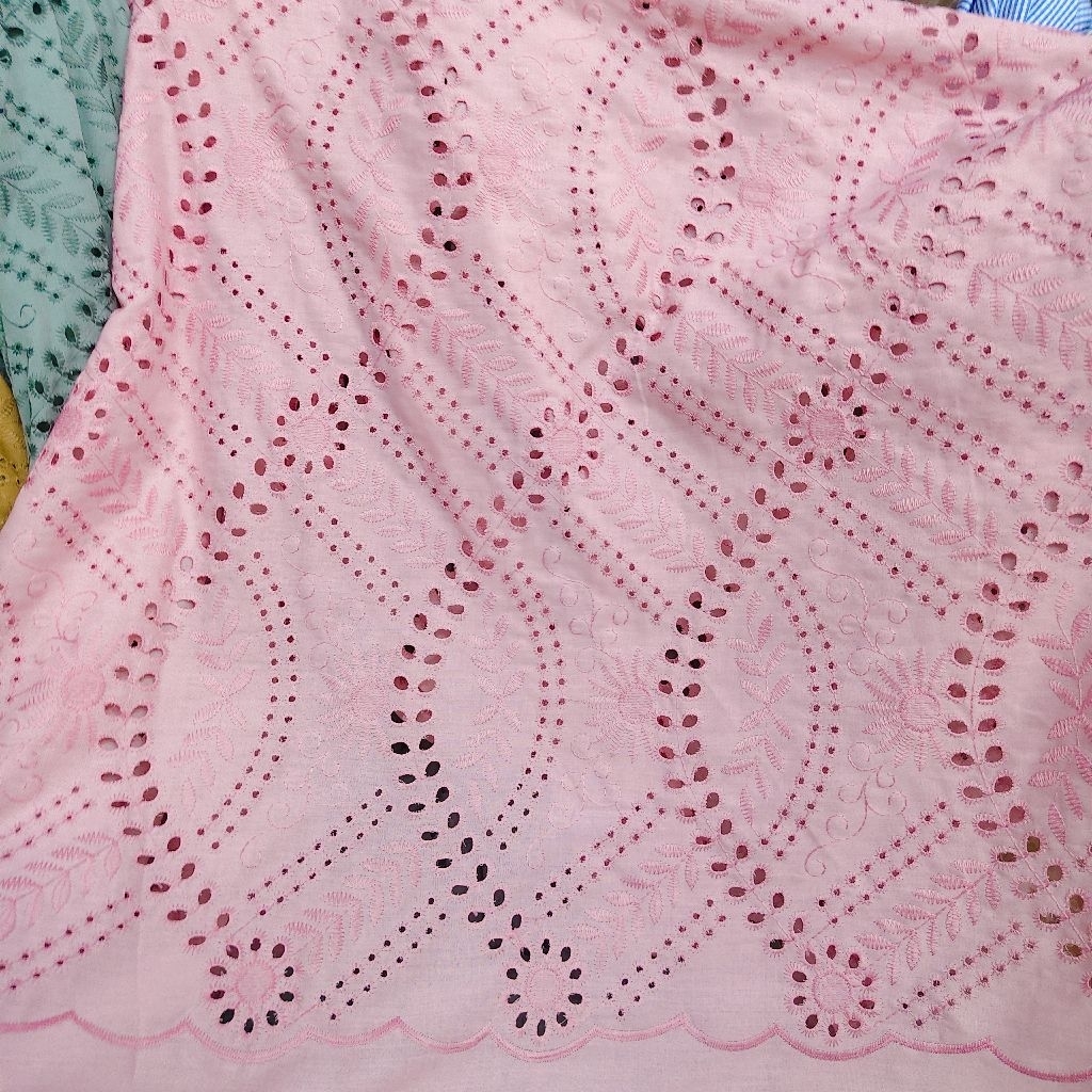 PROMO Kain Katun Bordir Premium/ Kain Katun Bordir Meteran/Kain Katun Bordir