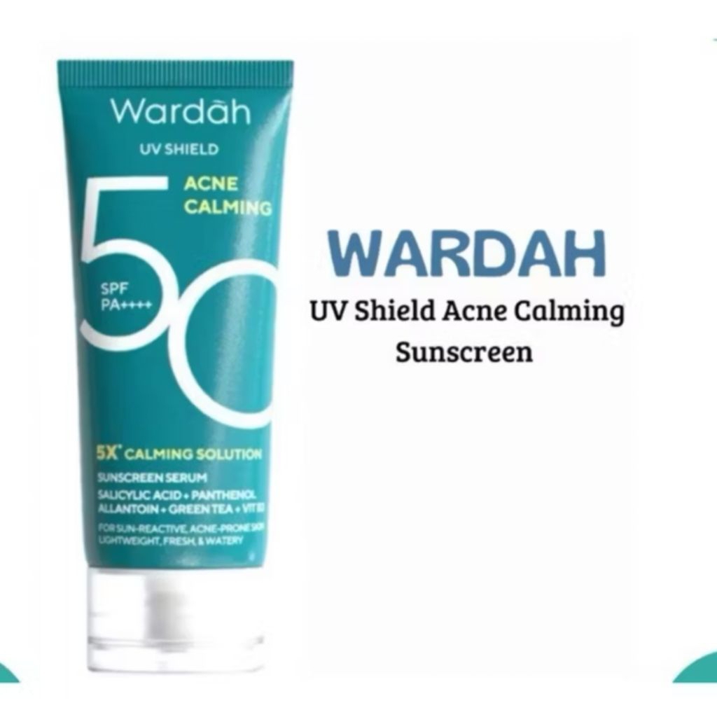 Wardah Uv Shield Acne Calming Sunscreen Serum SPF 50 PA++++ | Sunscreen Wardah Hijau SPF 50|Sunscree
