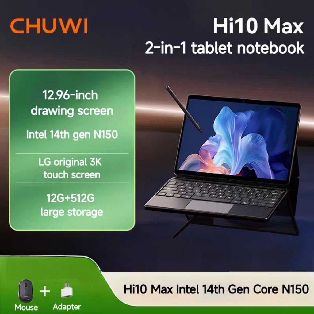 CHUWI Hi10 Max Tablet 2 In 1 Tablet PC 12.96inch 3K Display N150/N100 Laptop 12GB RAM 512GB ROM Wind