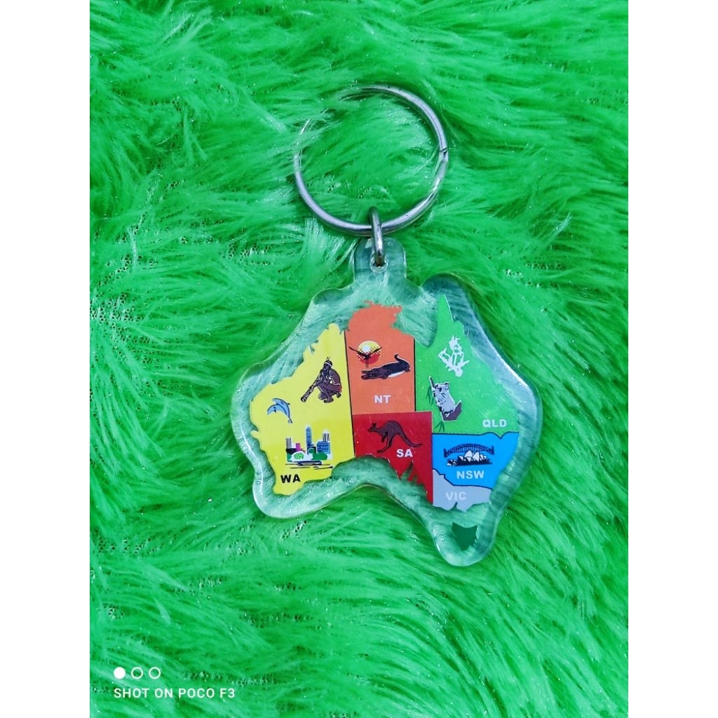 Gantungan kunci / keychain peta australia original