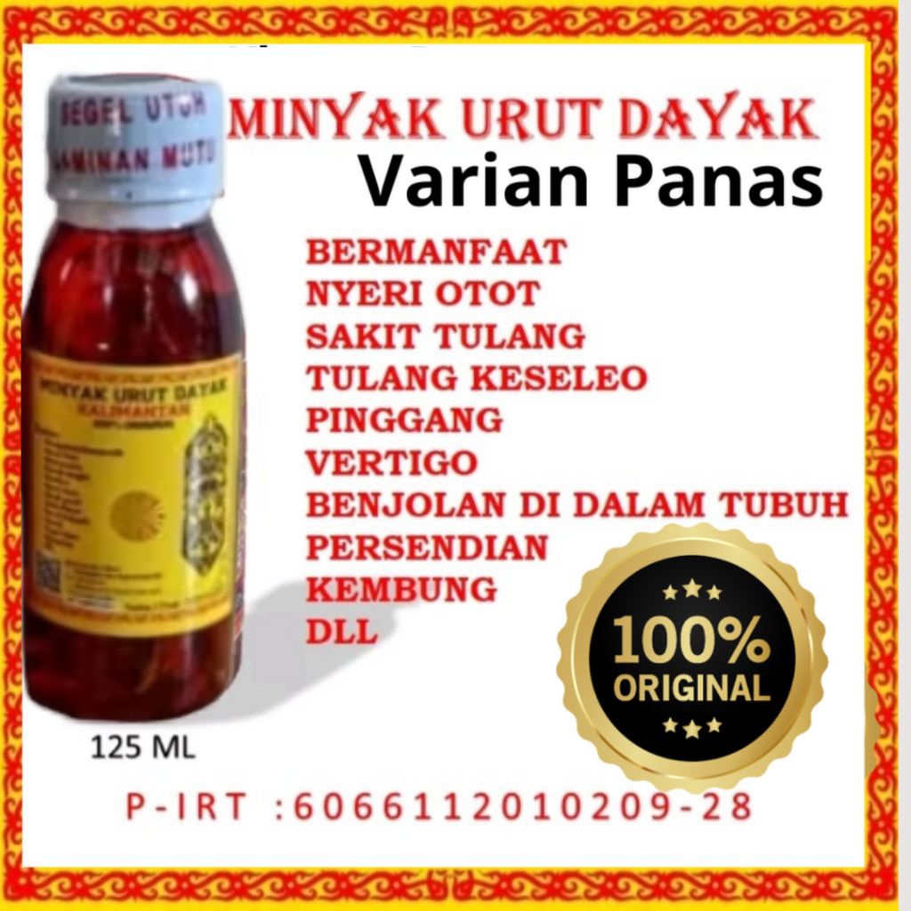 Minyak urut Dayak Asli 100% Kalimantan Varian Panas