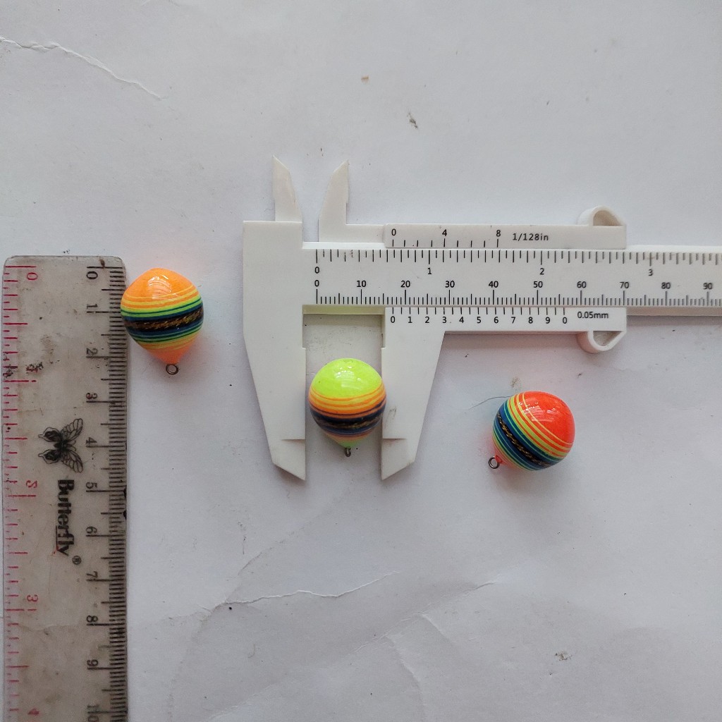 ( Isi 1 Pcs ) Pelampung Bulat Full Lilit Benang 15 MM Limited Edition Langka Super Rapih Sensitif Co