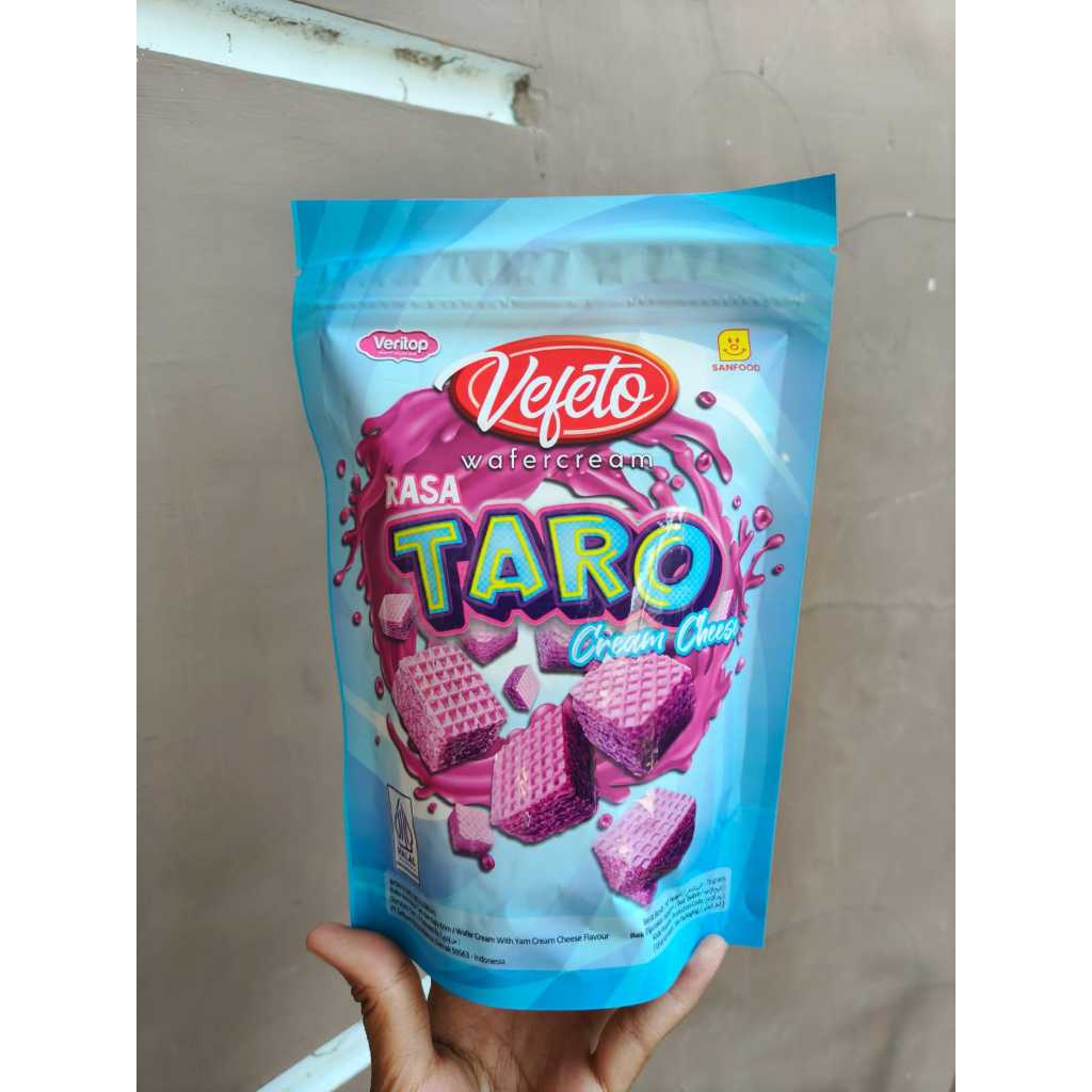(2 POUCH) VEFETO WAFER CREAM RASA TARO