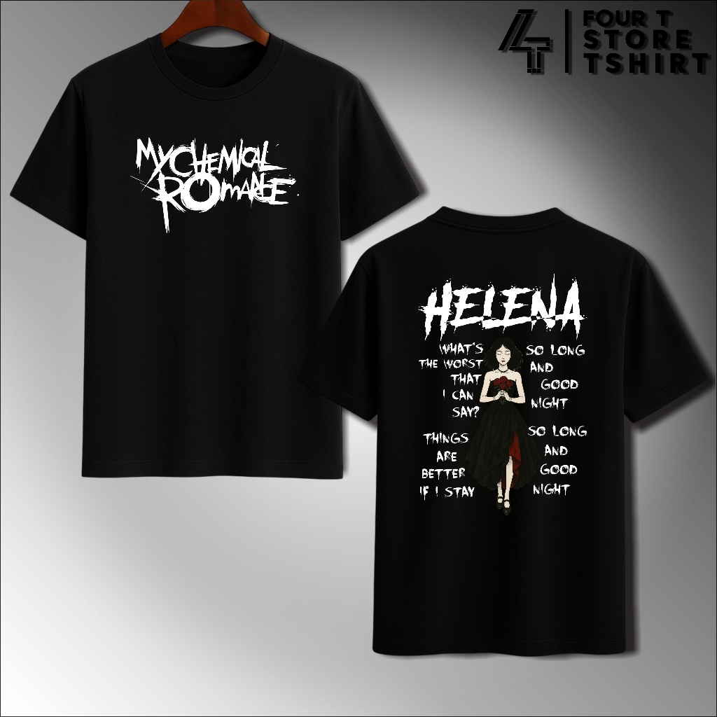 Kaos Helena MCR Tshirt Distro Band My Chemical Romance Katun Combed Premium Pria Wanita