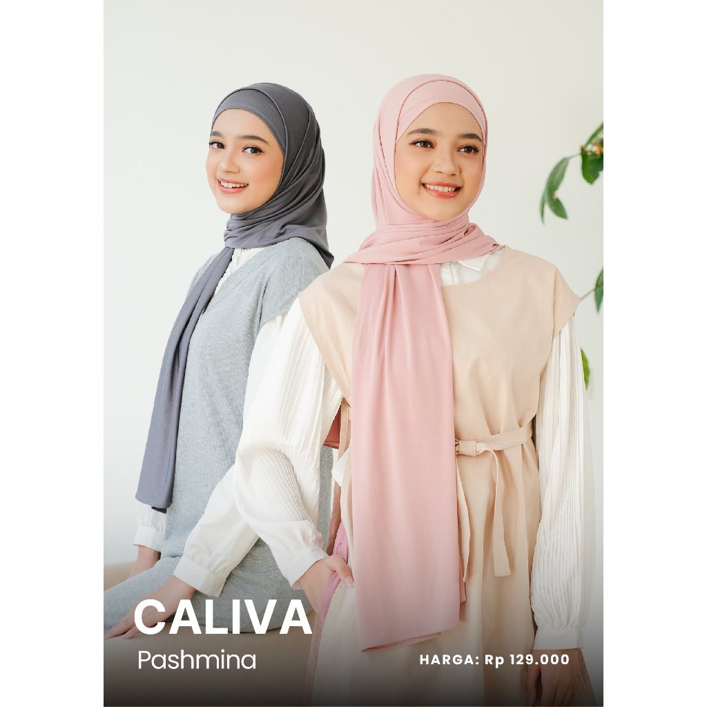 Zoya Pashmina CALIVA - Hijab Pashmina Instan Polos Bahan Jersey