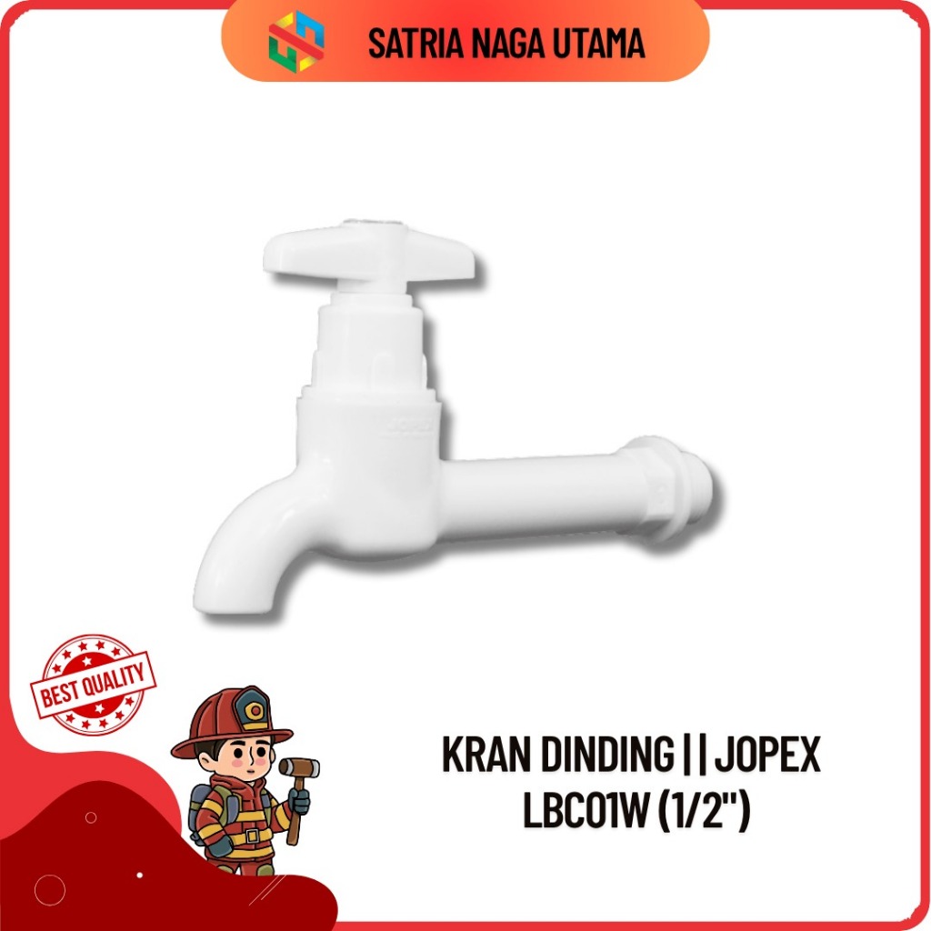 Kran Dinding Jopex LBC01W | 1/2" | Palang satu panjang