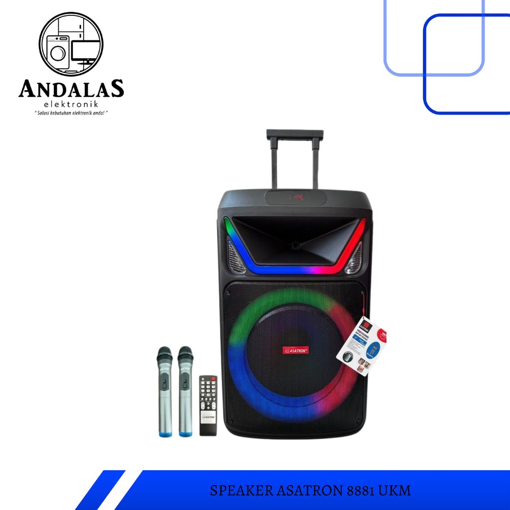 ASATRON AVATAR (8881) 15 INCH SPEAKER MEETING PORTABLE BLUETOOTH INCLUDE MIC WIRELESS 2PCS 100% ORI 