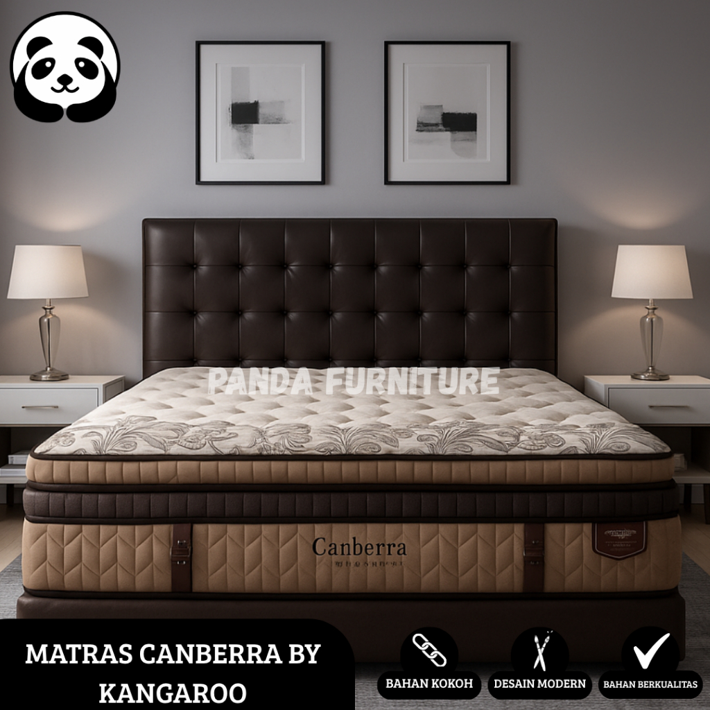 PROMO KASUR SPRINGBED MATRAS CANBERRA BY KANGAROO BERGARANSI + DIVAN SANDARAN / KASUR CANBERRA KANGA
