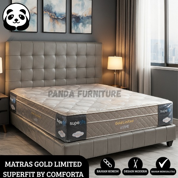 PROMO KASUR SPRINGBED MATRAS GOLD LIMITED SUPERFIT  BY COMFORTA BERGARANSI + DIVAN SANDARAN / KASUR 