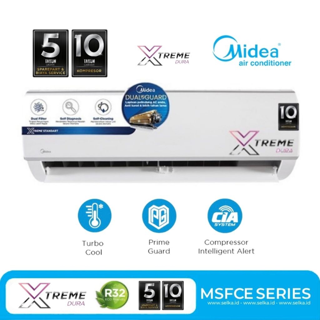 ac midea 1/2 pk msfce-05crn2x