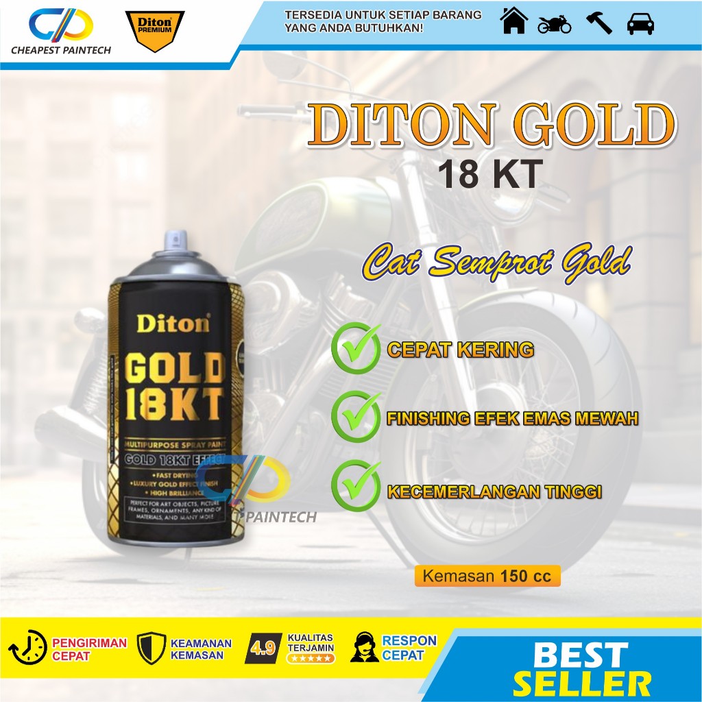 Pilox Diton Metallic Gold 18KT 24KT Emas Pilok Pylox