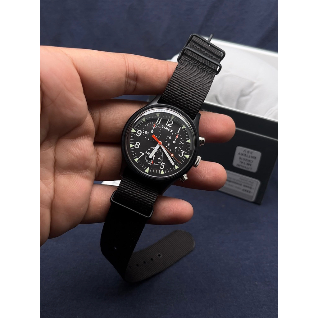 Timex TW2R67700VQ MK1 Chronograph Black Dial Black Nylon Strap