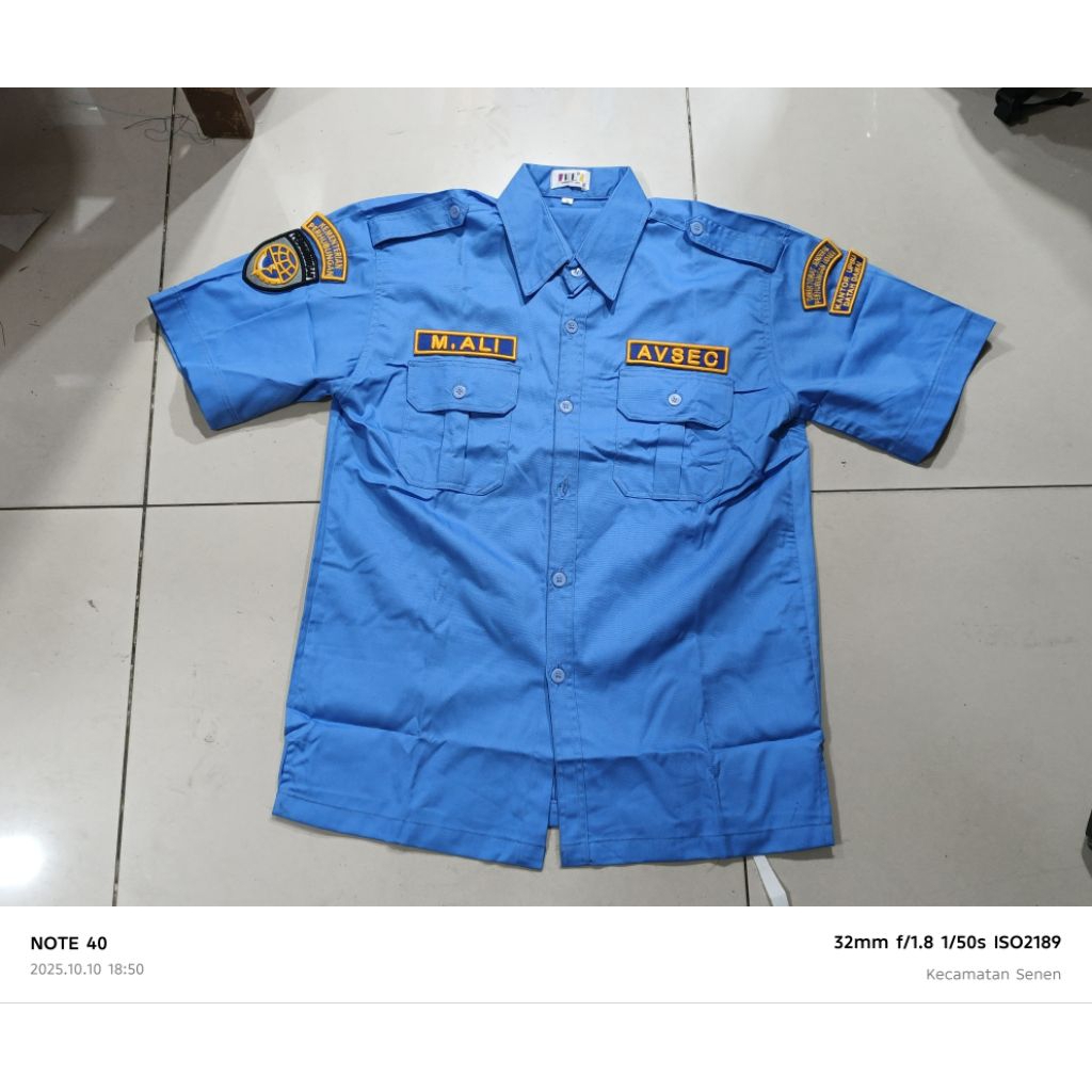 kemeja avsec bordir timbul baju pdh avsec bordir timbul free bordir nama dan kantor upbu