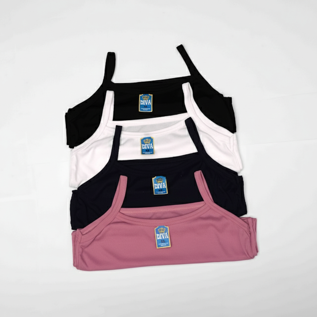 Set 12 PCS Tanktop Singlet Wanita Dewasa Tali Kecil Import Quality Premium