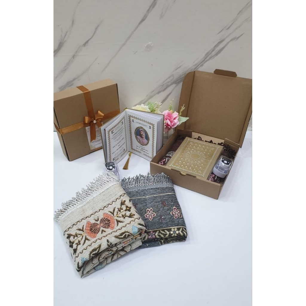 hampers yasin custom/souvenir mengenang 40 hari/100 hari/haul 1 tahun/hampers paket yasin sajadah ta