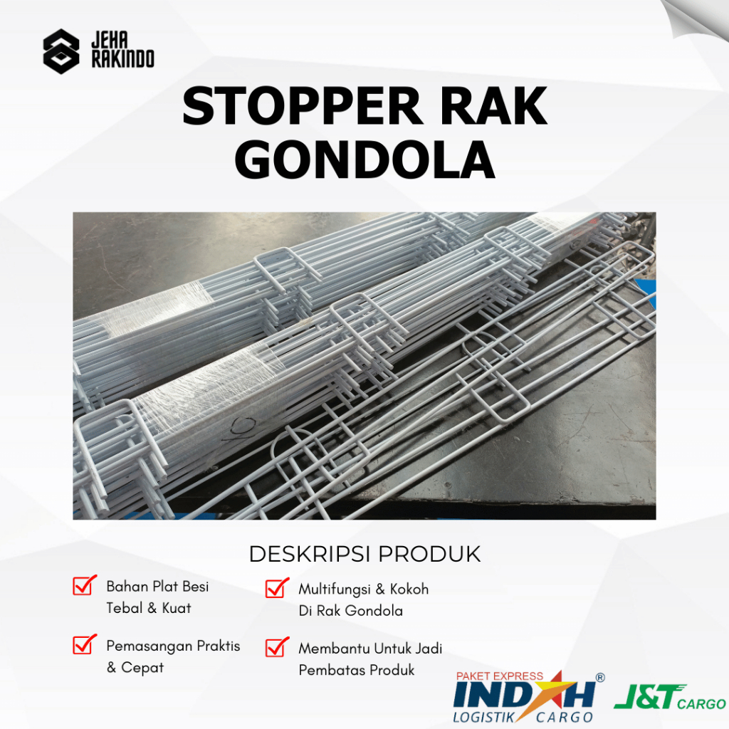 Stopper Rak Gondola Pembatas Rak Minimarket Pagar Depan Rak Gondola