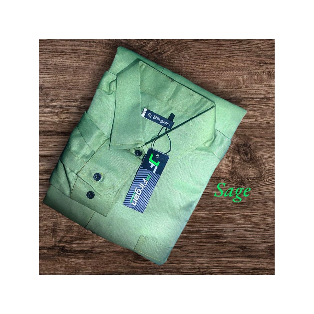 kemeja pria sage green