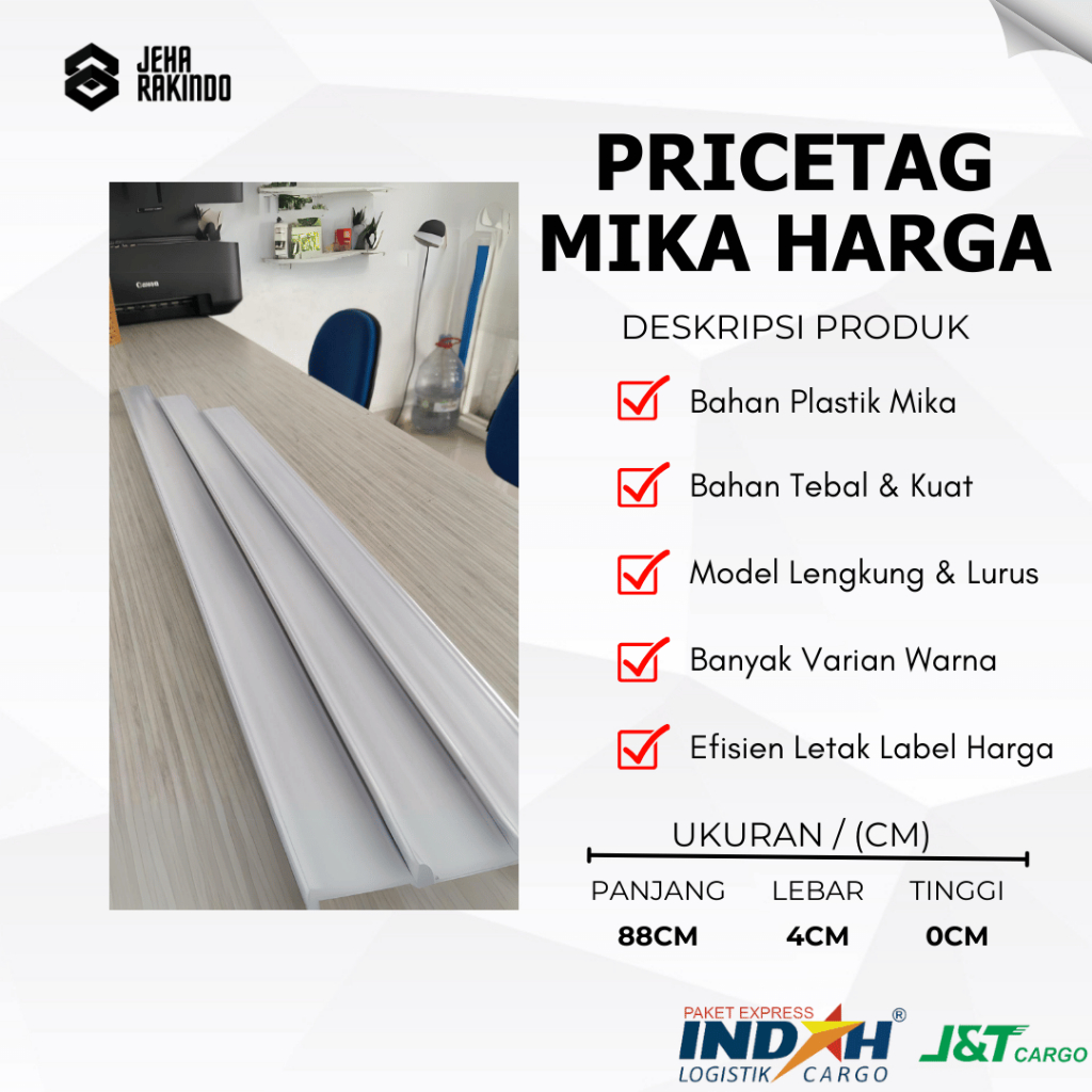 Pricetag Label Harga Rak Gondola Warna Putih Lurus