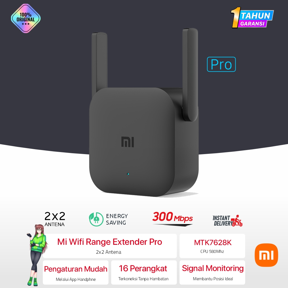 Xiaomi Mi Wifi Extender Pro 300Mbps Garansi Resmi / Mi Wifi Extender Pro