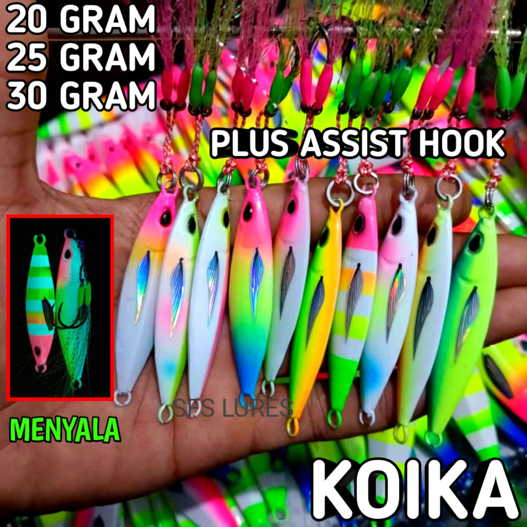Metal jig plus assist hook 30gram 25gram 20gram full gid metal jig 25gram metal jig 20gram metal jig