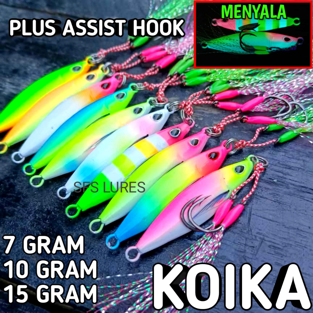 Micro jig 1set full gid siang malam 15gram/7gram 10gram metal jig 10gram menyala dalam gelap micro j