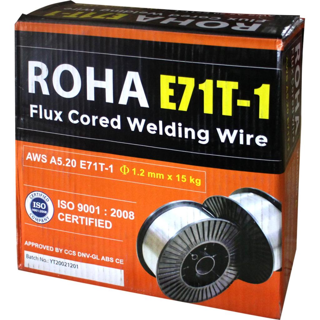 Kawat Las MIG Tanpa Gas Flux Core 0.8 mm 1kg ROHA / Kawat las CO / Las MIG Tanpa Gas E71T-11