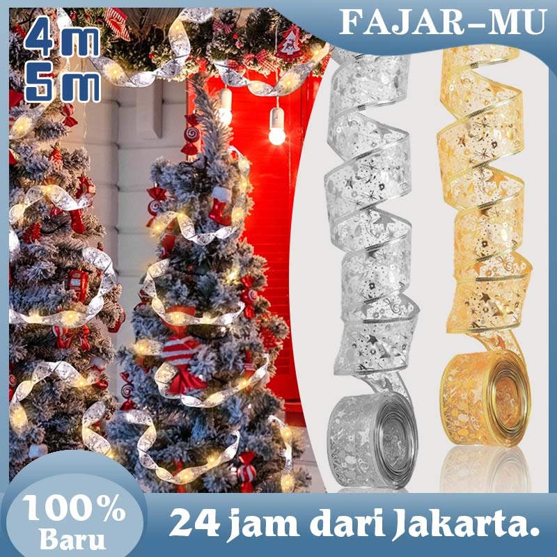 Pita Lampu LED Dekorasi Pohon / Hiasan Pohon Natal Pita / Pita Lampu Pohon Natal