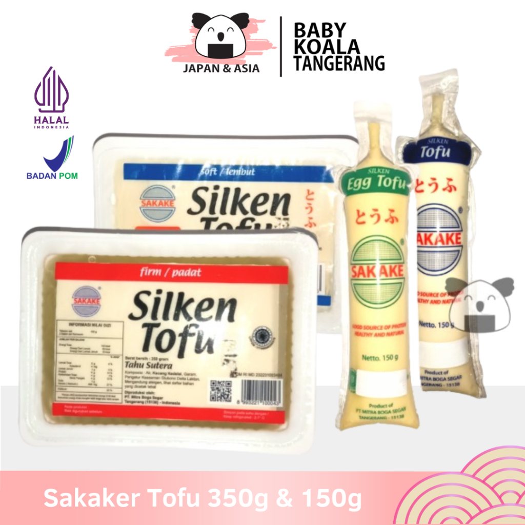 SAKAKE Tahu Putih Jepang 150 & 350 g Halal | Egg Toffu | Tahu Sutra Soft -BKT