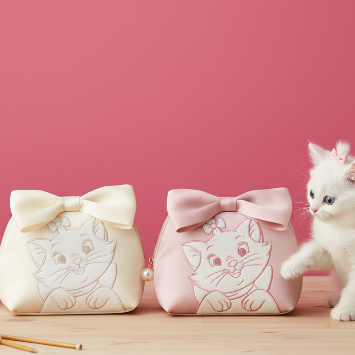 MAISON DE FLEUR - COLORS - POUCH / tas makeup marie cat ribbon