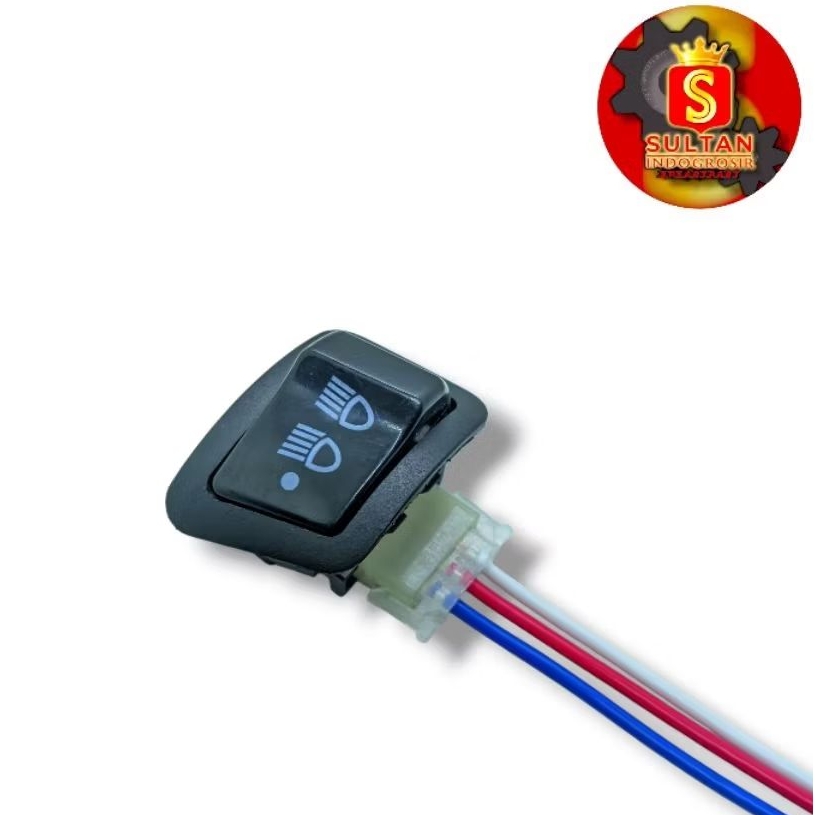 Saklar Lampu Tombol DIM 3 Titik Revo / Beat FI / Blade New / Vario 125 + Soket Tombol 3 Kabel