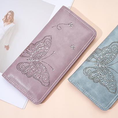 Dompet RFID Wanita Dompet Wanita Ultra Tipis Kecil Genggam Dompet Wanita Panjang, 01-Putih, Modern